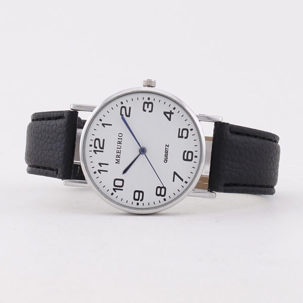 Foreign trade explosions manufacturers wholesale blue needle men's watch men's watch simple leather strap digital ultra-thin quartz watch - Image 2