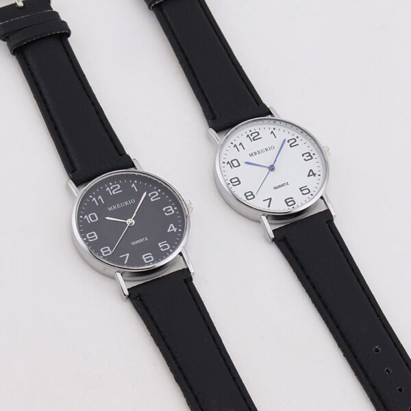 Foreign trade explosions manufacturers wholesale blue needle men's watch men's watch simple leather strap digital ultra-thin quartz watch - Image 4
