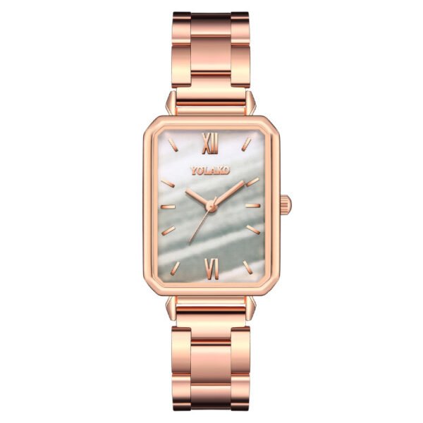 Factory spot a generation of foreign trade explosions trembles Square small green watch ladies watch women's watch steel band quartz watch - Image 2