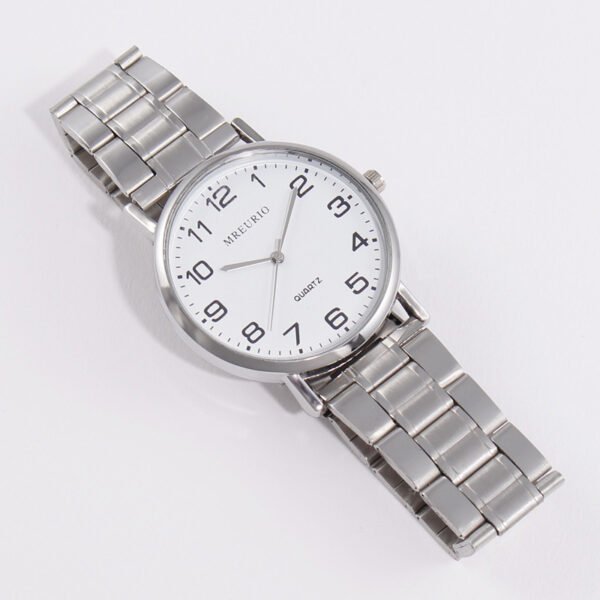 Hot sale new cross-border men's watch men's watch simple stainless steel stainless steel strap digital ultra-thin quartz watch manufacturers - Image 3